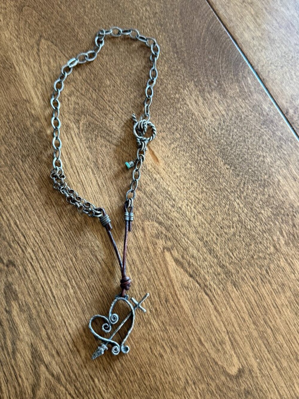 Handcrafted, rustic necklace